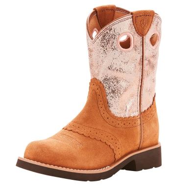 Ariat Fatbaby Cowgirl - Western Laarzen Bruin / Roze Kinderen - 33696-795